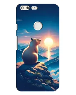Чехол для Google Pixel XL с картинкой «Закат солнца с капибарой»