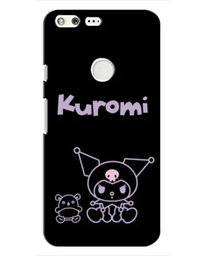 Чохол для Google Pixel з картинкою «Kuromi — чорний мінімалізм»