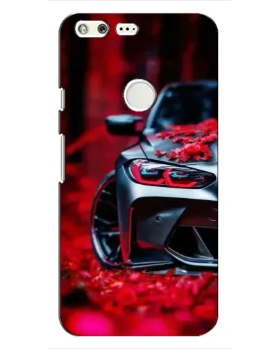 Чохол для Google Pixel з картинкою «Спортивна BMW та квіти»