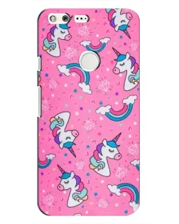 Чехол для Google Pixel с картинкой «Unicorn паттерн розовый»