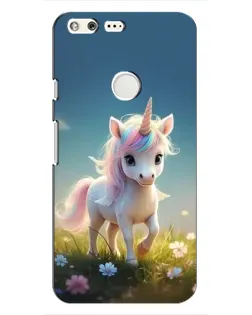 Чехол для Google Pixel с картинкой «Единорог на поляне»