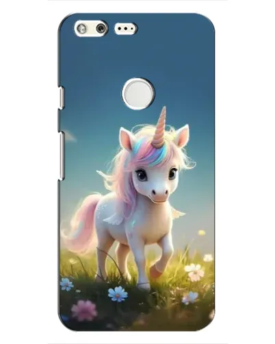 Чехол для Google Pixel с картинкой «Единорог на поляне»