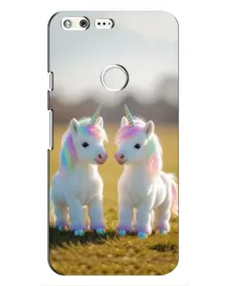 Чехол для Google Pixel с картинкой «Пара единорогов»