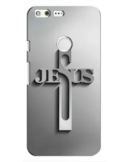 Чехол для Google Pixel с картинкой «Металлический крест Jesus»