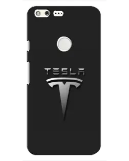 Чохол для Google Pixel з картинкою «Сталевий логотип Tesla»