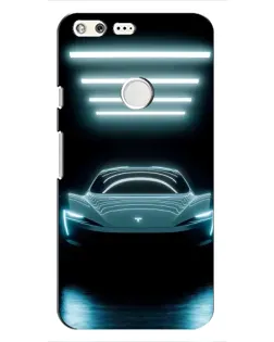 Чохол для Google Pixel з картинкою «Tesla в неоні»