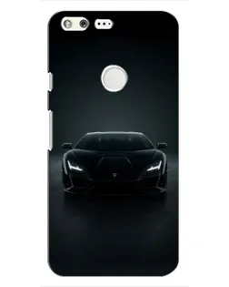 Чохол для Google Pixel з картинкою «Чорний Lamborghini Aventador»