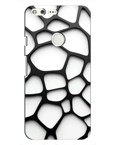 Чехол для Google Pixel с картинкой «Белая объемная сетка»