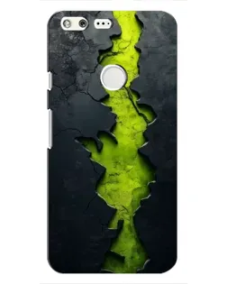 Чехол для Google Pixel с картинкой «Салатовый разлом скалы»