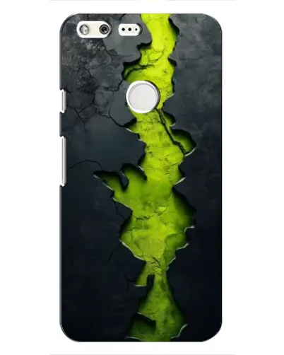 Чехол для Google Pixel с картинкой «Салатовый разлом скалы»