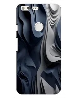 Чехол для Google Pixel с картинкой «Объемные синие складки»