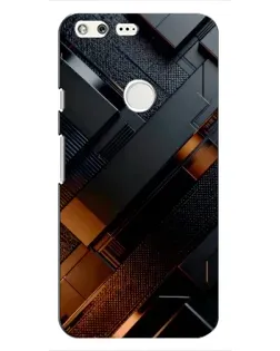 Чехол для Google Pixel с картинкой «Черные геометрические блоки»