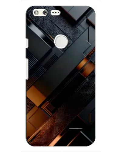 Чехол для Google Pixel с картинкой «Черные геометрические блоки»