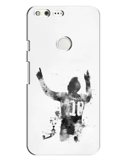 Чохол для Google Pixel з картинкою «Чорно-білий силует Мессі»