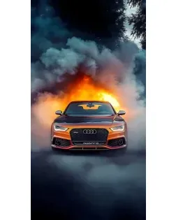 Чехол для Google с картинкой «Audi в огненном дыму»