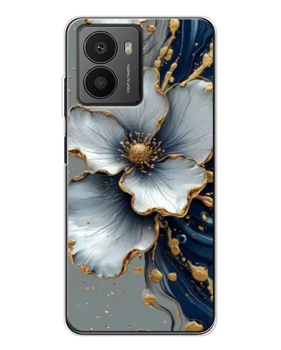 Чехол для HMD Fusion с картинкой «Белый цветок и золотой флюид» Чехол для HMD Fusion с картинкой «Белый цветок и золотой флюид»