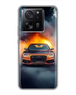 Чехол для HMD Pulse 2 Pro с картинкой «Audi в огненном дыму»