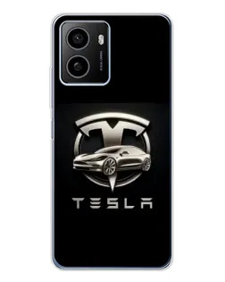 Чехол для HMD Pulse Plus с картинкой «Tesla — серебристое авто»