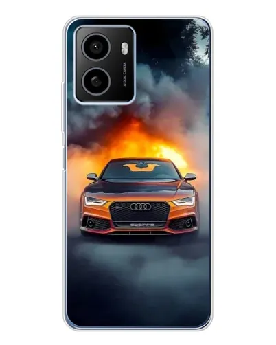 Чохол для HMD Pulse Plus з картинкою «Audi у вогняному диму»