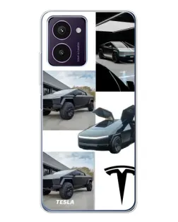 Чохол для HMD Pulse Pro з картинкою «Колаж Cybertruck Tesla»