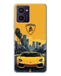 Чохол для HMD Pulse Pro з картинкою «Жовтий Lamborghini місто»
