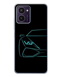 Чохол для HMD Pulse Pro з картинкою «Блакитний силует Lamborghini»