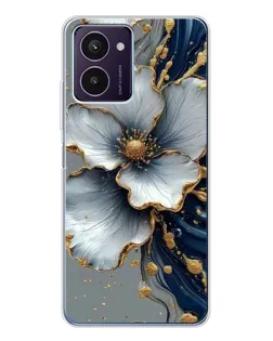 Чохол для HMD Pulse Pro з картинкою «Біла квітка та золотий флюїд»