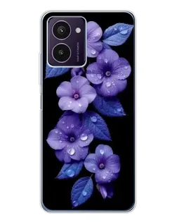 Чохол для HMD Pulse Pro з картинкою «Фіолетові квіти з росою»