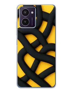 Чохол для HMD Pulse Pro з картинкою «Чорне жовте переплетення»