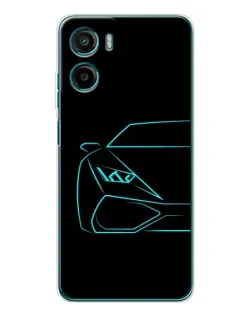 Чехол для HMD Vibe2 с картинкой «Голубой силуэт Lamborghini»