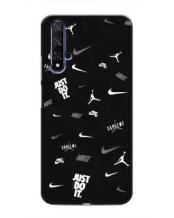 Чохол для Huawei Honor 20 з картинкою «Nike Black Pattern»