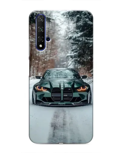 Чохол для Huawei Honor 20 з картинкою «BMW у зимовому лісі»