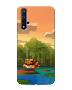 Чохол для Huawei Honor 20 з картинкою «Майнкрафт захід сонця»