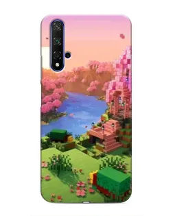 Чохол для Huawei Honor 20 з картинкою «Рожеве дерево Minecraft»
