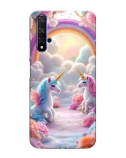 Чехол для Huawei Honor 20 с картинкой «Радуга и единороги» Чехол для Huawei Honor 20 с картинкой «Радуга и единороги»