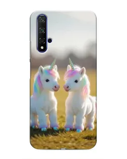 Чехол для Huawei Honor 20 с картинкой «Пара единорогов»
