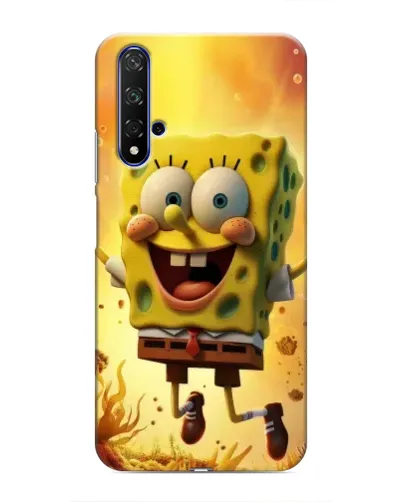 Чехол для Huawei Honor 20 с картинкой «Губка Боб прыгает»