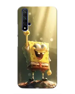 Чехол для Huawei Honor 20 с картинкой «Сияющий Спанч Боб»