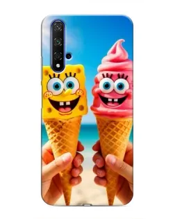 Чехол для Huawei Honor 20 с картинкой «Спанч Боб мороженое»
