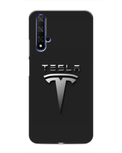 Чохол для Huawei Honor 20 з картинкою «Сталевий логотип Tesla»