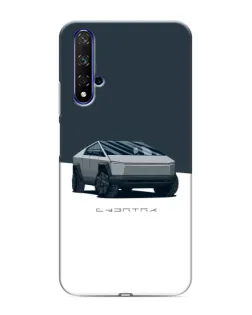 Чохол для Huawei Honor 20 з картинкою «Сріблястий Cybertruck Tesla»