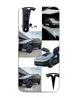 Чохол для Huawei Honor 20 з картинкою «Колаж Cybertruck Tesla»