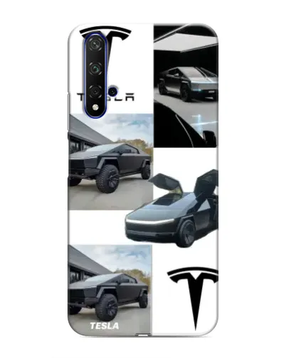 Чохол для Huawei Honor 20 з картинкою «Колаж Cybertruck Tesla»