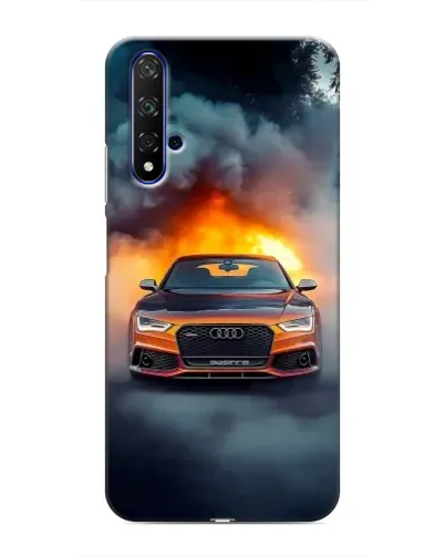 Чохол для Huawei Honor 20 з картинкою «Audi у вогняному диму»