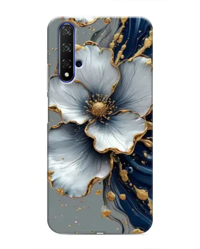 Чехол для Huawei Honor 20 с картинкой «Белый цветок и золотой флюид» Чехол для Huawei Honor 20 с картинкой «Белый цветок и золотой флюид»