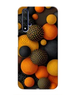 Чохол для Huawei Honor 20 з картинкою «Об'ємні помаранчеві сфери»