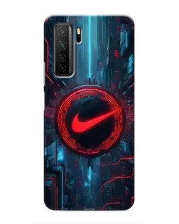 Чехол для Honor 30s с картинкой «Техногенный стиль Nike»