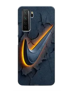 Чехол для Honor 30s с картинкой «Объемный логотип Найк»