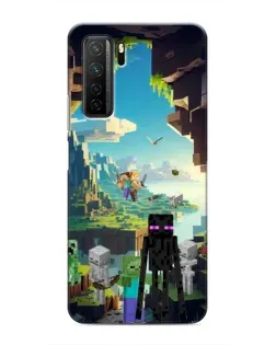 Чехол для Honor 30s с картинкой «Эндермен в лесу»