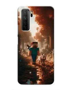 Чехол для Honor 30s с картинкой «Стив в лесу»